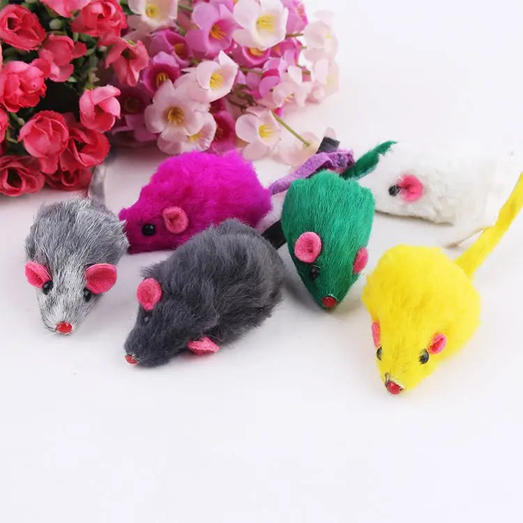 10 PCS PLUSH MOUSE CAT TOYS (Random Color) - Khan