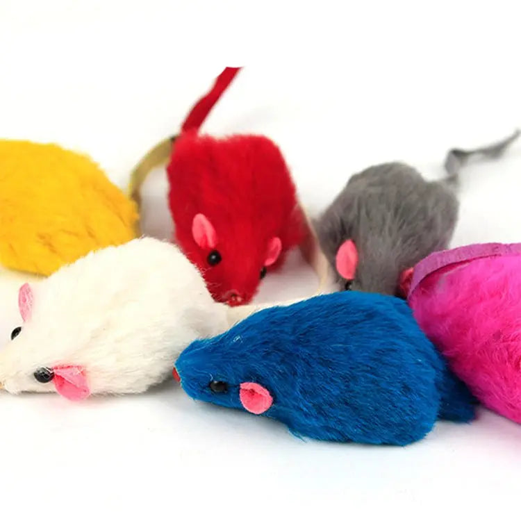 10 PCS PLUSH MOUSE CAT TOYS (Random Color) - Khan