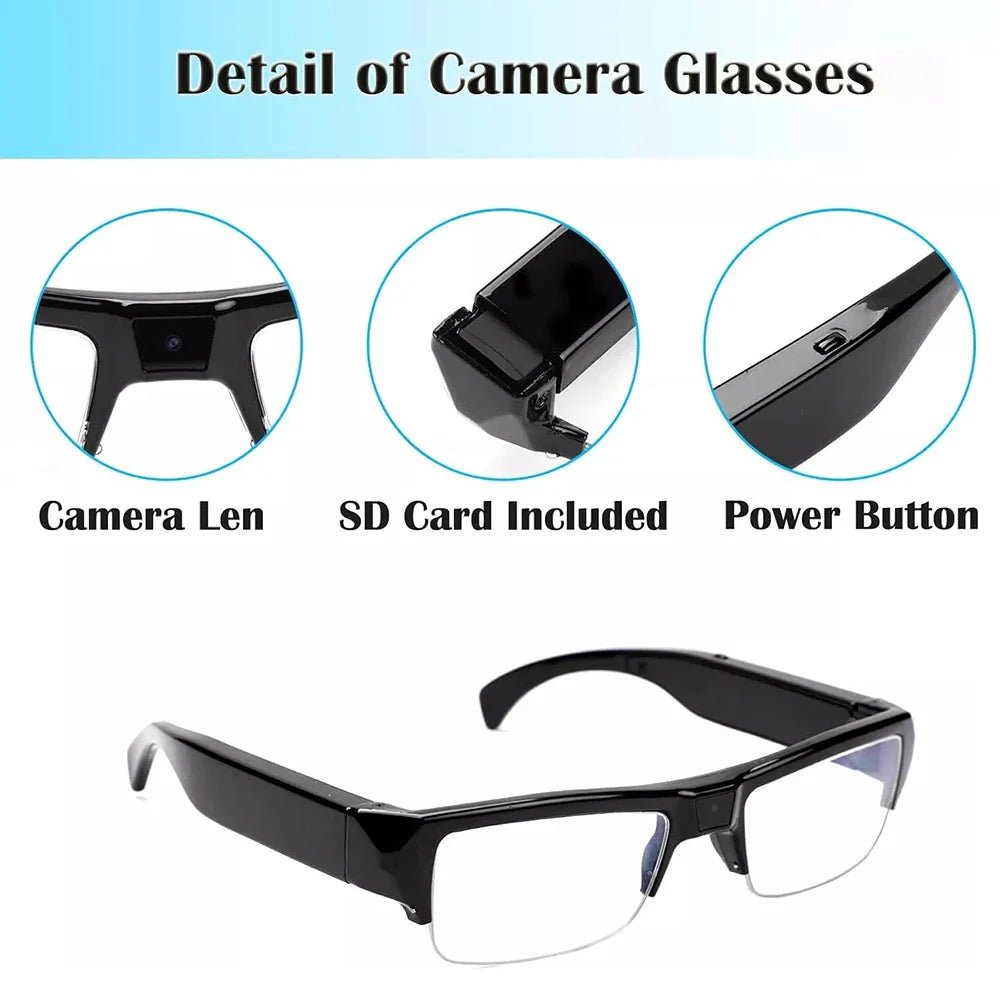 1080P HD Mini Camera Glasses Wearable DVR Video Recorder Black - Khan